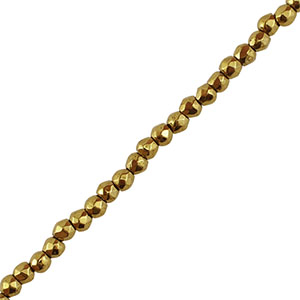 Hematite kralen rond 2mm facet geslepen Gold