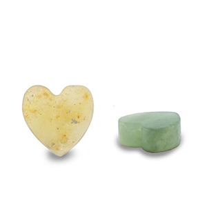 Natuursteen kralen kwarts hart Multicolour turquoise green-orange