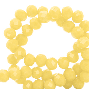 Top Facet kralen 6x4 mm disc Sunshine yellow-pearl shine coating