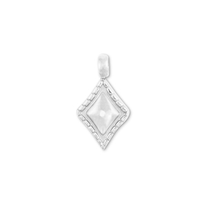 Roestvrij stalen (RVS) Stainless steel bedels ruit Silver