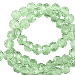 Top Facet kralen 6x4mm disc Citrus green-pearl shine coating