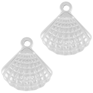 Roestvrij stalen (RVS) Stainless steel bedel schelp Silver