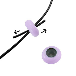 Smart bead stopper enamel 10x4mm Lilac purple