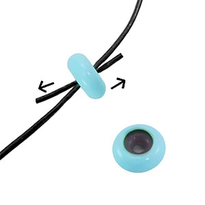 Smart bead stopper enamel 10x4mm Light blue