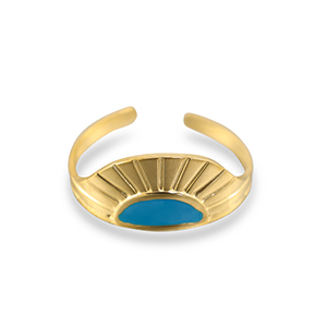 Roestvrij stalen (RVS) Stainless steel ringen waaier Gold-blue