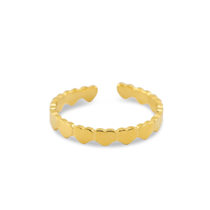 Roestvrij stalen (RVS) Stainless steel ringen hart Gold