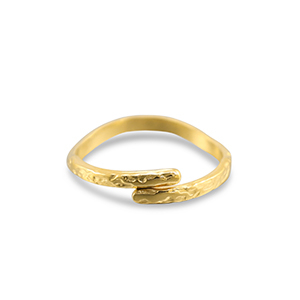 Roestvrij stalen (RVS) Stainless steel ringen wave Gold