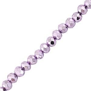 Top Facet kralen 4x3mm disc Metallic purple