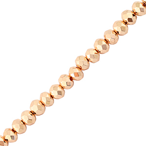 Top Facet kralen 4x3mm disc Metallic rose gold