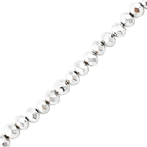 Top Facet kralen 4x3mm disc Metallic silver