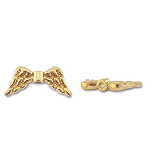 Roestvrij stalen (RVS) Stainless steel kralen angel wings Gold