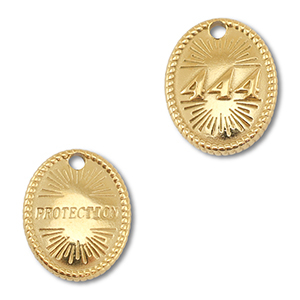 BY31&reg; Roestvrij stalen (RVS) stainless steel bedel angelnumbers 444 / protection Gold