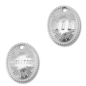 BY31&reg; Roestvrij stalen (RVS) stainless steel bedel angelnumbers 111 / intuition Silver