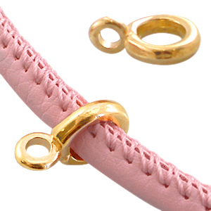 Metalen DQ hanger met oog (voor gestikt leer 4 mm) Goud (nikkelvrij)