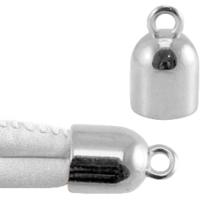 DQ metaal eindkapje met oog Antiek zilver (nikkelvrij)