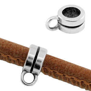 DQ metaal ring met oog &Oslash;3.8mm Antiek zilver (nikkelvrij)