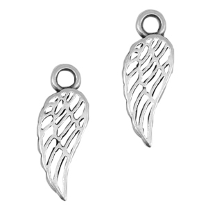 DQ metalen bedels angel wing Antiek zilver (nikkelvrij)