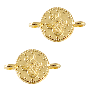 Bedels DQ metaal tussenstuk muntjes Goud (nikkelvrij)