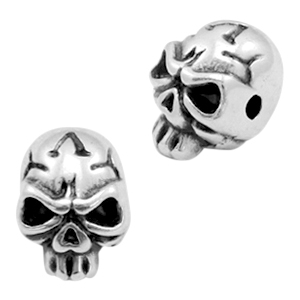 Kralen DQ metaal skull Antiek zilver (nikkelvrij)