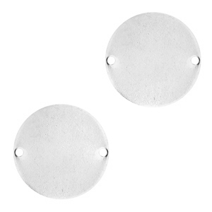 Designer Quality metaal voor ImpressArt Tussenstuk rond 15mm Antiek Zilver (nikkelvrij)