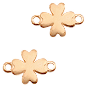 Bedels DQ metaal tussenstuk klaver Ros&eacute; goud (nikkelvrij)