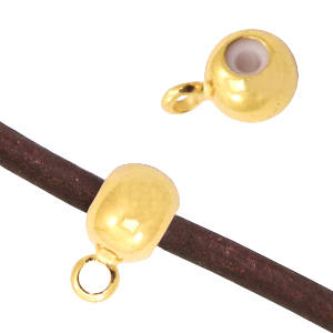 Onderdelen DQ metaal hanger met oog en rubberen binnenzijde Goud (nikkelvrij)