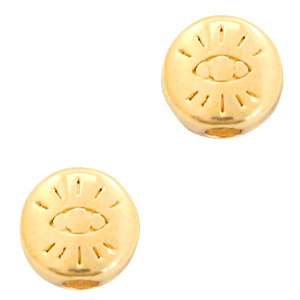 Kralen DQ metaal met oog 6mm Goud (nikkelvrij)