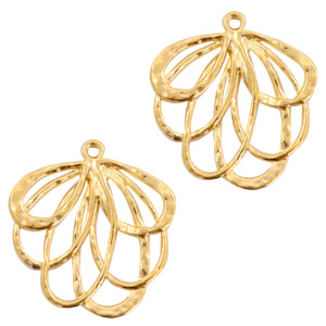 Bedels DQ metaal bloem Goud (nikkelvrij)