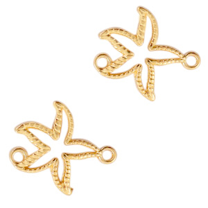 Bedels DQ metaal tussenstuk zeester Goud (nikkelvrij)