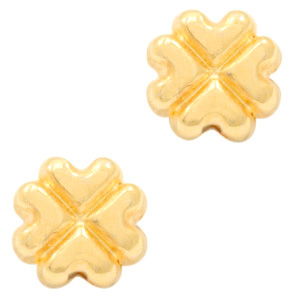 Kralen DQ metaal 4 hartjes Goud (nikkelvrij)