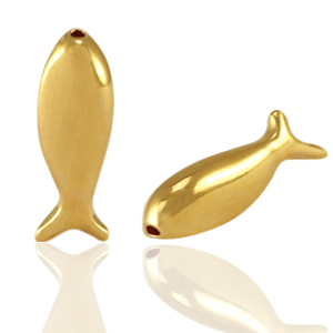 Kralen DQ metaal vis Goud (nikkelvrij)