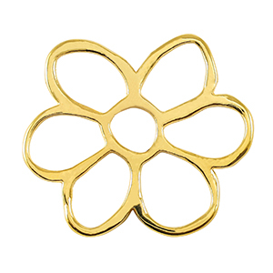 Bedels DQ metaal bedel / tussenstuk bloem Goud (nikkelvrij)