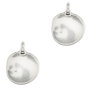 Bedels DQ metaal irregular 12mm Antiek zilver (nikkelvrij)