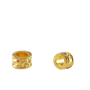 Kralen DQ metaal tubes Goud (nikkelvrij)