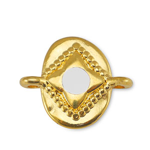 Bedels DQ metaal tussenstuk ovaal Off White-Goud (nikkelvrij)