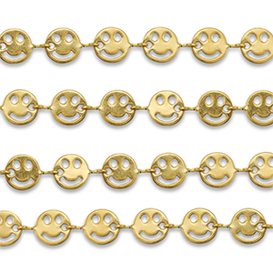 Roestvrij stalen (RVS) Stainless steel onderdelen jasseron smiley Gold