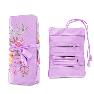 Sieraden reisetui met bloemen Lilac purple