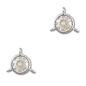 Tussenstukken van Crystal glas rond Transparent-silver