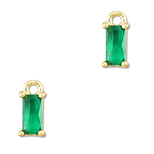 Hangers van Crystal glas rechthoek Emerald green-gold