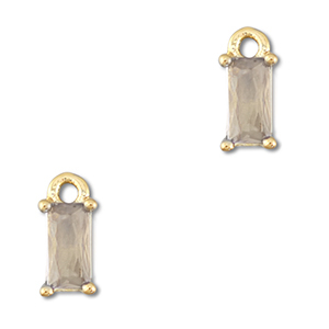 Hangers van Crystal glas rechthoek Light grey-gold