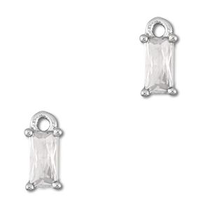 Hangers van Crystal glas rechthoek Transparent-silver