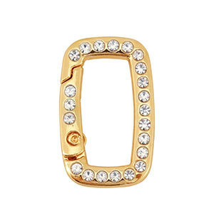 Gekleurde onderdelen sleutelhanger rechthoek Gold