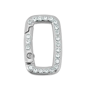 Gekleurde onderdelen sleutelhanger rechthoek Silver