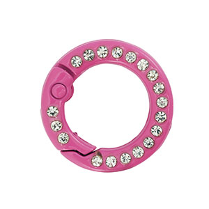 Gekleurde onderdelen sleutelhanger ring Magenta pink