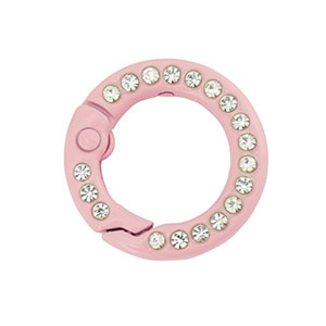 Gekleurde onderdelen sleutelhanger ring Pink