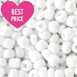 Glaskralen Rocailles 6/0 (4mm) White