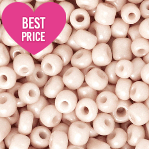 Glaskralen Rocailles 6/0 (4mm) Nude beige