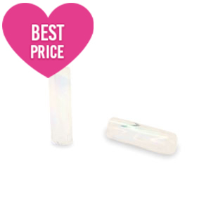 Glaskralen Rocailles Special Bugles twist White AB