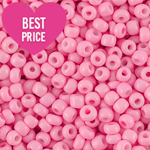 Glaskralen Rocailles 6/0 (4mm) Pink