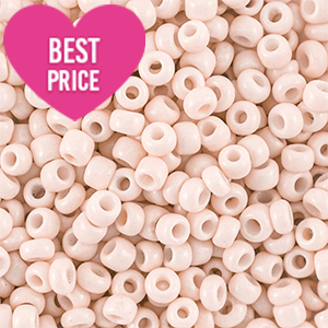 Glaskralen Rocailles 8/0 (3mm) Peach beige
